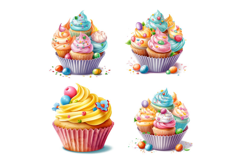 Sweet Easter Cupcake Designs clipart