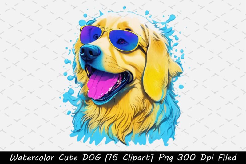 Watercolor DOG Graphic 16 Clipart, Dog, Dog t-shirt, Dog design, Dog t-shirt design,Dog Bundle SVG, Dog Bundle SVG, Dog Mom Svg, Dog Lover Svg, Cricut Svg, Dog Quote, Funny Svg,