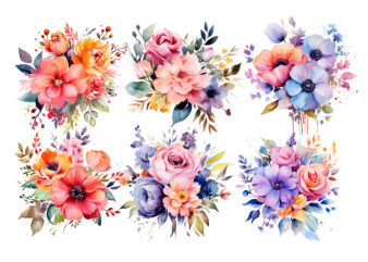 Watercolor Flower painting clipart