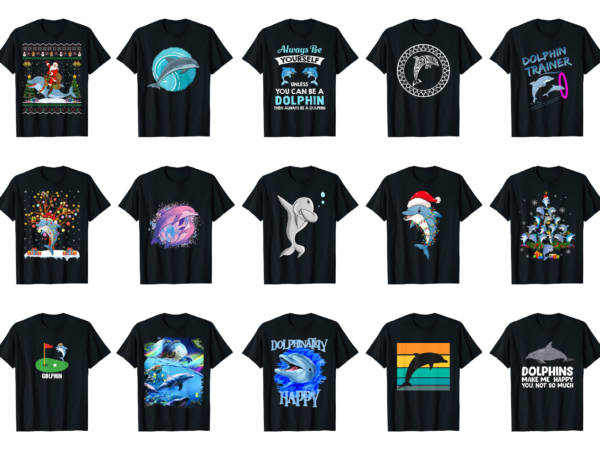 15 dolphin shirt designs bundle for commercial use part 3, dolphin t-shirt, dolphin png file, dolphin digital file, dolphin gift, dolphin download, dolphin design
