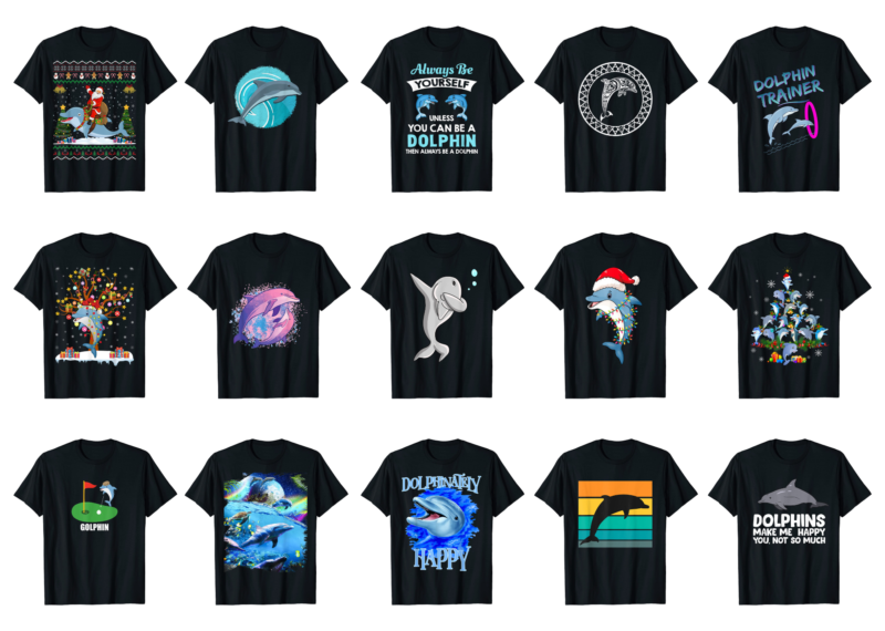 15 Dolphin Shirt Designs Bundle For Commercial Use Part 3, Dolphin T-shirt, Dolphin png file, Dolphin digital file, Dolphin gift, Dolphin download, Dolphin design