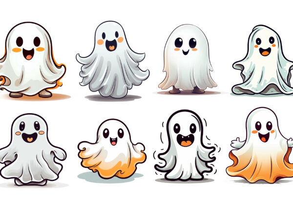 Cute ghost halloween clipart t shirt vector file