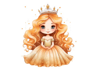 Cute Princess Sublimation Clipart t shirt vector file