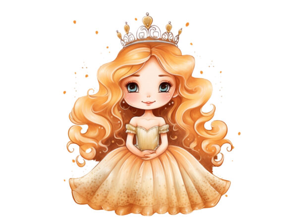 Cute princess sublimation clipart t shirt vector file