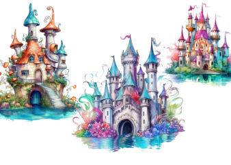 Fairy Castle of Mermaid Clipart