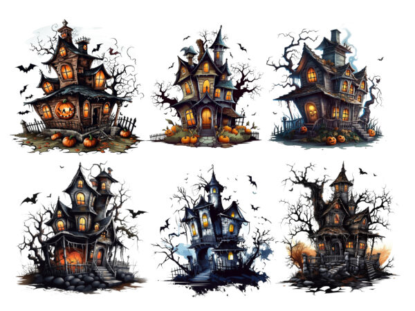 Halloween house clipart graphic t shirt