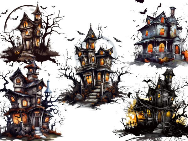 Halloween house clipart graphic t shirt