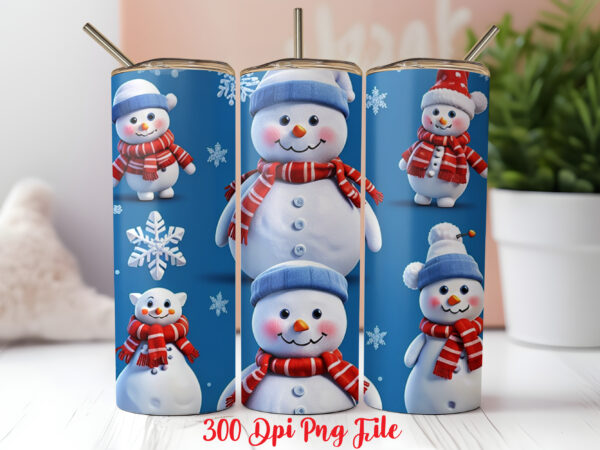 Snowman claus pattern tumbler sublimation wrap designs png