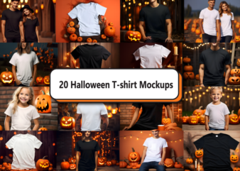 Halloween T-shirt Mockup Bundle, T-shirt Mockups