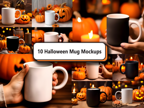 Halloween mug mockup bundle graphic t shirt
