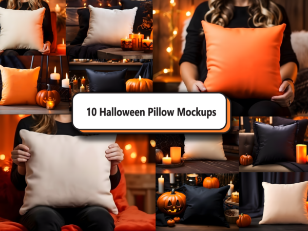 Halloween pillow mockup bundle graphic t shirt