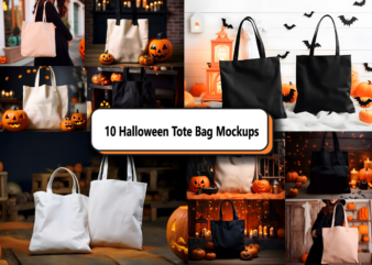 Halloween Tote Bag Mockup Bundle graphic t shirt