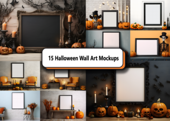 Halloween Interior Wall Art Mockup Bundle graphic t shirt