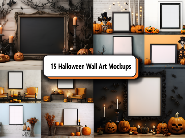 Halloween interior wall art mockup bundle graphic t shirt