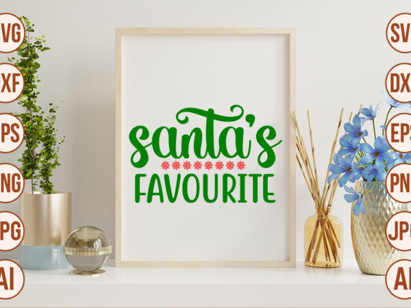 Santa’s favourite t shirt template vector