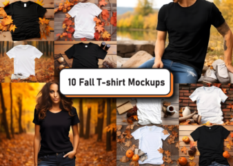 Fall Autumn T-shirt Mockup Bundle