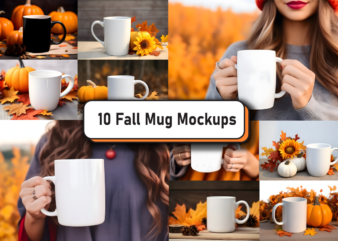 Fall Autumn Mug Mockup Bundle t shirt graphic design