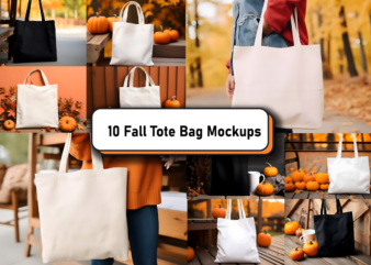 Fall Autumn Tote Bag Mockup Bundle t shirt graphic design