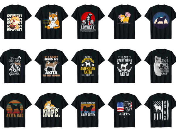 15 akita shirt designs bundle for commercial use part 5, akita t-shirt, akita png file, akita digital file, akita gift, akita download, akita design
