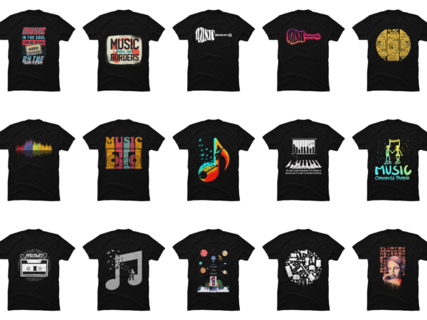 15 music shirt designs bundle for commercial use part 1, music t-shirt, music png file, music digital file, music gift, music download, music design dbh
