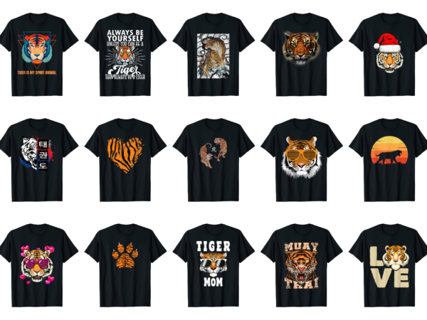 15 tiger shirt designs bundle for commercial use part 4, tiger t-shirt, tiger png file, tiger digital file, tiger gift, tiger download, tiger design