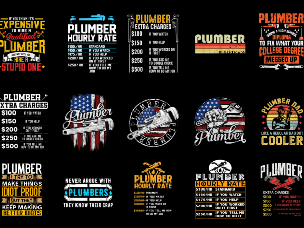 15 plumber shirt designs bundle for commercial use part 5, plumber t-shirt, plumber png file, plumber digital file, plumber gift, plumber download, plumber design