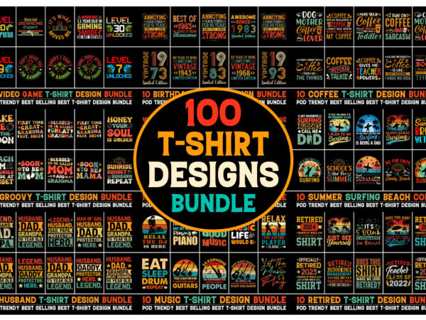 100 best selling t-shirt design bundle