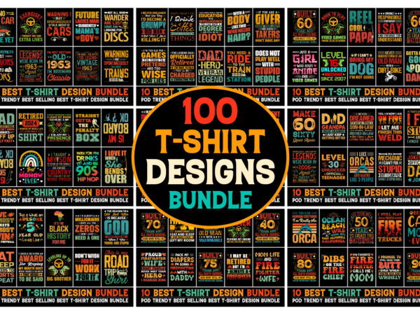 100 best selling t-shirt design bundle