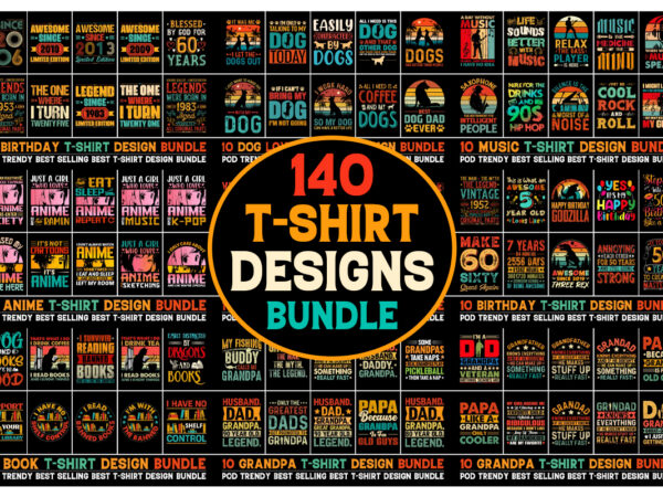 140 top selling t-shirt design bundle