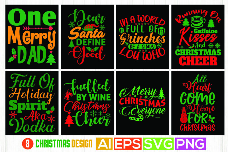 holiday event christmas season design, one merry dad, running on caffeine kisses and christmas cheer, funny christmas cheer shirt apparel