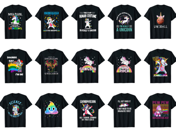 15 unicorn shirt designs bundle for commercial use part 5, unicorn t-shirt, unicorn png file, unicorn digital file, unicorn gift, unicorn download, unicorn design
