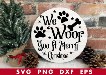 we woof you a merry christmas tshirt design