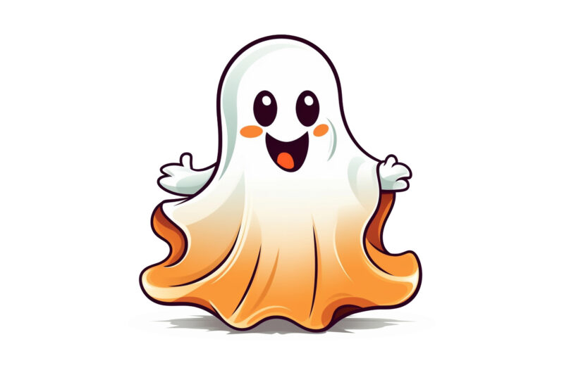 Cute Ghost Halloween Clipart - Buy t-shirt designs