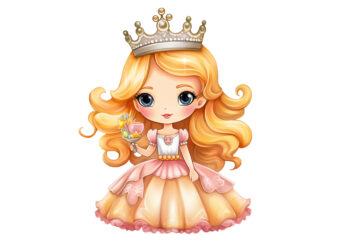 Cute Princess Sublimation Clipart