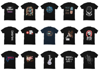 15 Music Shirt Designs Bundle For Commercial Use Part 2, Music T-shirt, Music png file, Music digital file, Music gift, Music download, Music design DBH