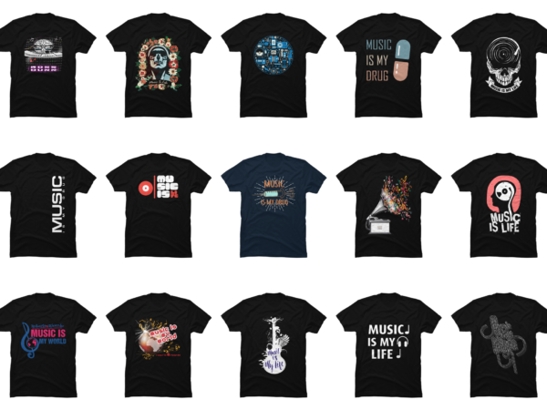 15 music shirt designs bundle for commercial use part 2, music t-shirt, music png file, music digital file, music gift, music download, music design dbh