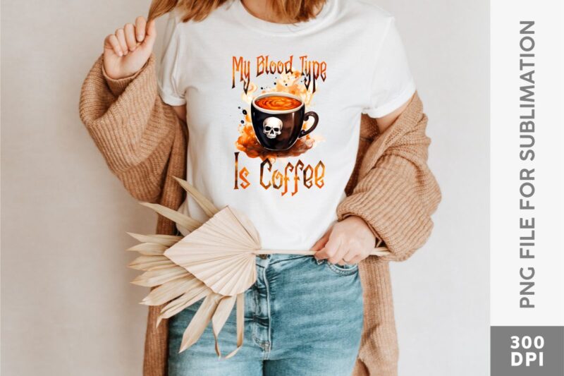 Halloween Magic Coffee Latte Sublimation Designs PNG Bundle, Halloween Coffee T-shirt Designs Bundle