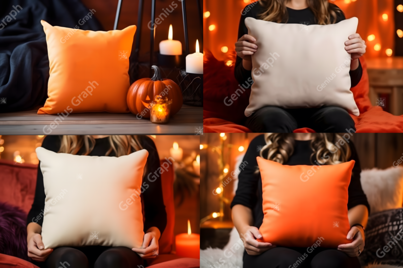 Halloween Pillow Mockup Bundle