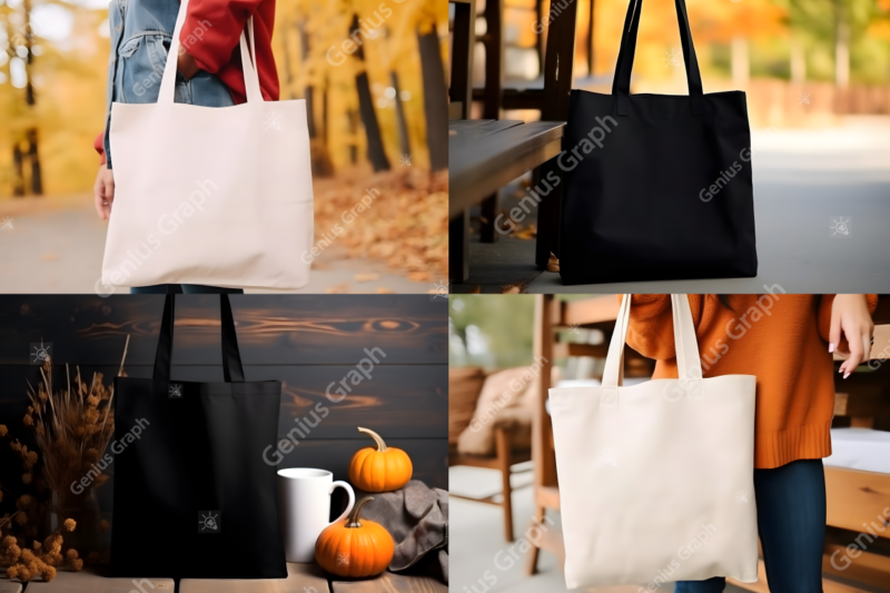 Fall Autumn Tote Bag Mockup Bundle