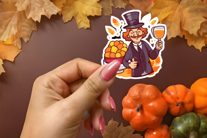 Thanksgiving Turkey Themed Stickers Bundle