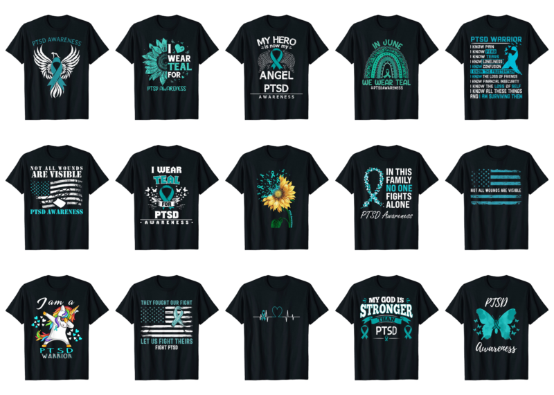 15 PTSD Awareness Shirt Designs Bundle For Commercial Use Part 5, PTSD Awareness T-shirt, PTSD Awareness png file, PTSD Awareness digital file, PTSD Awareness gift, PTSD Awareness download, PTSD Awareness design