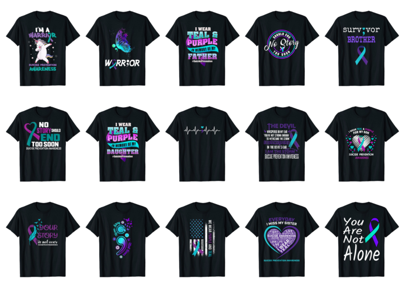 15 Suicide Prevention Shirt Designs Bundle For Commercial Use Part 5, Suicide Prevention T-shirt, Suicide Prevention png file, Suicide Prevention digital file, Suicide Prevention gift, Suicide Prevention download, Suicide Prevention design