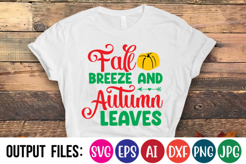 Fall Breeze And Autumn Leaves SVG Cut File