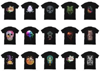 15 Skull Shirt Designs Bundle For Commercial Use Part 3, Skull T-shirt, Skull png file, Skull digital file, Skull gift, Skull download, Skull design DBH