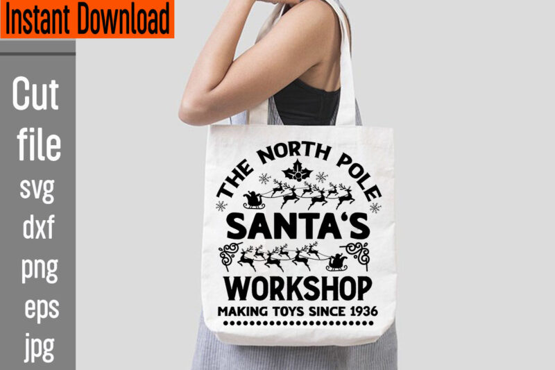 The North Pole Santa's Workshop Making Toys Since 1936 T-shirt Design,Frosty's Snowflake Cafe Hats Boots & Mittens Required T-shirt Design,Vintage Christmas Bundle, Vintage Christmas Sign Vintage Christmas Sign Bundle, Vintage