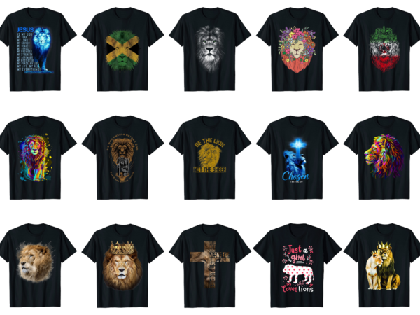 15 lion shirt designs bundle for commercial use part 3, lion t-shirt, lion png file, lion digital file, lion gift, lion download, lion design