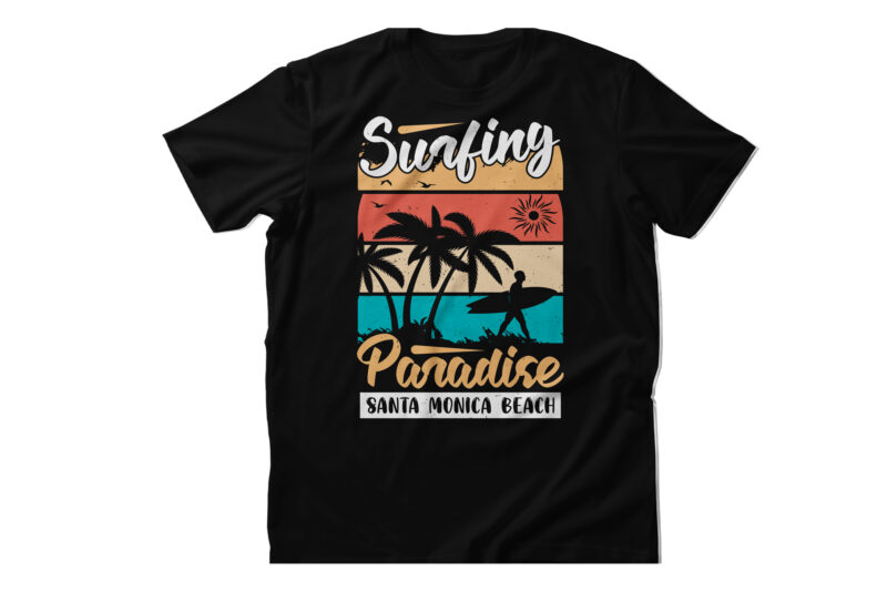 Summer vintage t shirt design bundle, Summer t shirt design, best summer t-shirt design in photoshop 2023, design a summer t shirt with ai art, summer sunset t shirt design