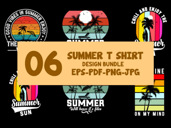 Summer t shirt design bundle, best summer t-shirt design in photoshop 2023, design a summer t shirt with ai art, summer sunset t shirt design with ai art, t shirt