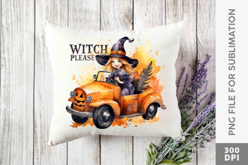 Witch Girl Driving Sublimation Designs PNG Bundle, Girl Driving Car T-shirt Designs