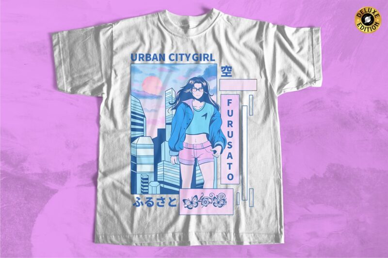 Japanese Urban Street Culture T-shirt Designs PNG Bundle, Japanese Anime Streetwear T-shirt Designs Bundle, Japanese T-shirt Designs for Print on Demand